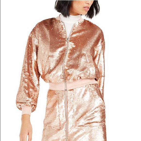 BAR III Becca Tilley Sequin Bomber Jacket - Picture 3 of 3